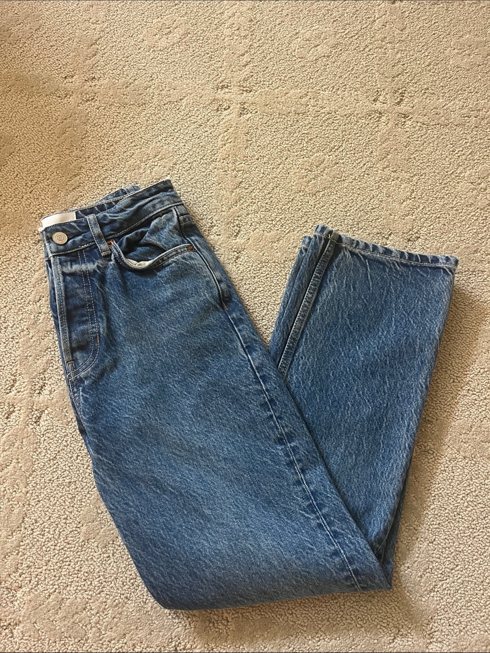 Reformation Cynthia High Rise Straight Cropped Jeans Blue - Size 24 short